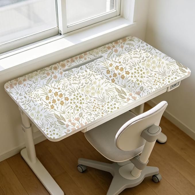 SOON AFTER Khaki Boho Neutral Floral Peel and Stick Wallpaper, 17.3" x 472" Removable & Waterproof Vinyl Wallpaper, Flower Self-Adhesive Contact Paper for Nursery Bedroom Cabinets - Image 4