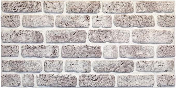Dundee Deco 3D Wall Panels Faux Brick - Cladding, White Grey Stone Look Wall Paneling, Styrofoam Facing for Living Room, Kitchen, Bathroom, Balcony, Bedroom, Set of 10, Covers 53 sq ft - Image 5