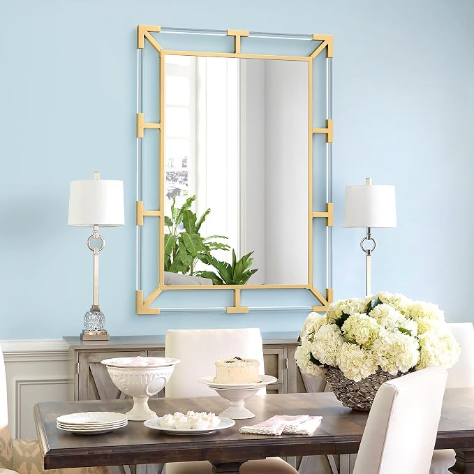 Chende 36" x 48" Large Wall Mirror with Acrylic and Metal Frame - Image 7
