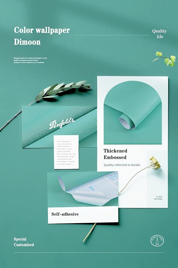 Dimoon 236.2''x17.7''Mint Green Peel and Stick Wallpaper Contact Paper Modern Self Adhesive Wall Paper Removable Textured Solid Color Shelf Cabinet Vinyl Roll (236.2''x17.7'',Mint Green) - Image 4
