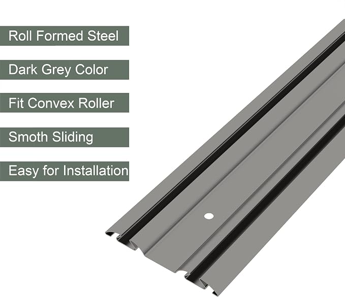 DIYHD Bypass Mirror Closet Door Bottom Track, 48" L x 2-11/16" W, Gray - Image 6