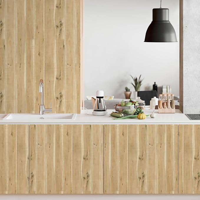 Yun-aeon Realistic Wood Peel and Stick Wallpaper 17.7"x300" Contact Paper Wood Grain Self-Adhesive Film Waterproof & Removable Wallpaper Decorative Vinyl for Kitchen Countertops Cabinets - Image 6