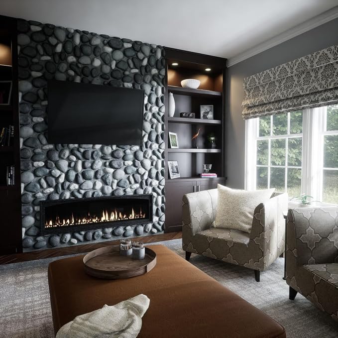 EverStone River Rock Faux Rock Panel, 49"W x 24 3/4"H x 3"D, Azure Stone Color - Image 11