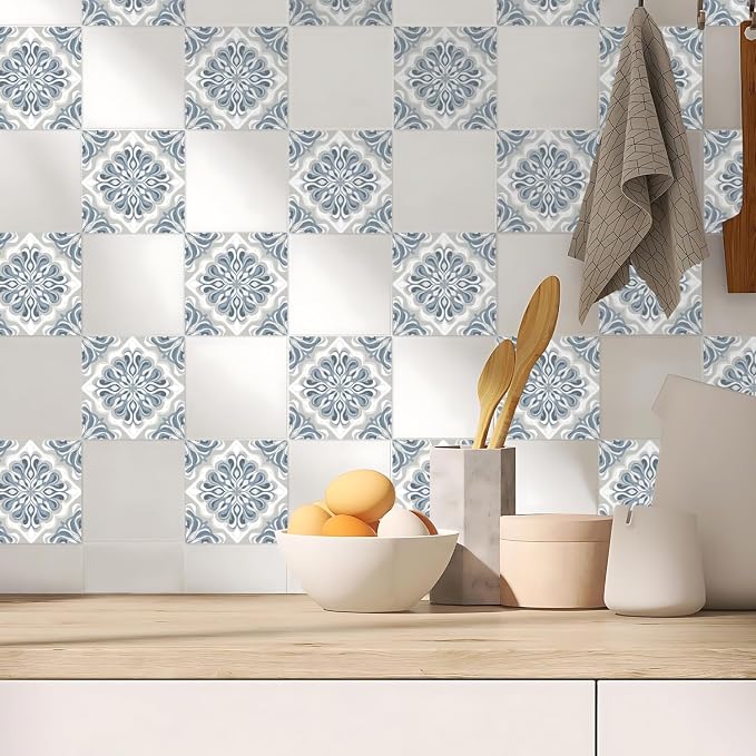 Wall Tiles Peel and Stick Waterproof - 24 Pcs (6x6 Inch) Wall Stickers Backsplash Decals for Kitchen, Bathroom, Removable Self-Adhesive Vinyl Art (Multi-color13-24, 6x6 Inch) - Image 3