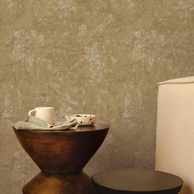 Tempaper Metallic Gold Distressed Gold Leaf Removable Peel and Stick Wallpaper, 20.5 in X 16.5 ft, Made in the USA - Image 4