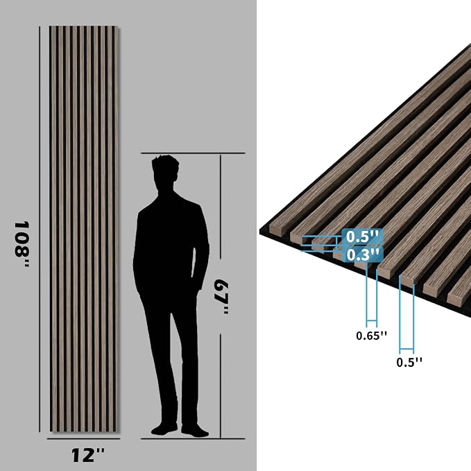 Art3d 108 x 12 in 3D Fluted Soundproof Wood Slat Wall Panel, 4-Pack, Walnut | Reduce Noise, Durable, Sustainable, Moisture Resistant, Easy Mounting, Low Maintenance, Long Lasting, Home Decor, Office Use - Image 6