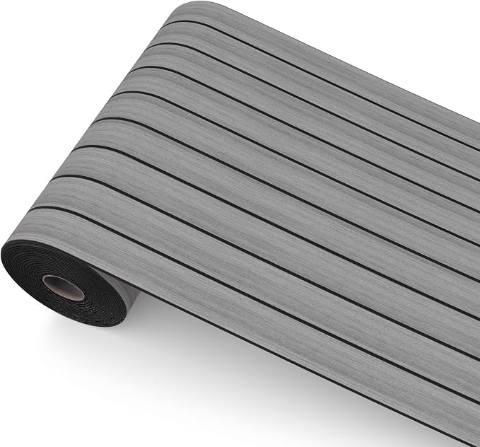 Peel and Stick Wood Slat Wall Panels, Grayish Brown, 118 x 15.7 in | 3D Fluted, PVC Paneling for Accent Wall, Ceiling, Living Room, Office, Bedroom by Greymond