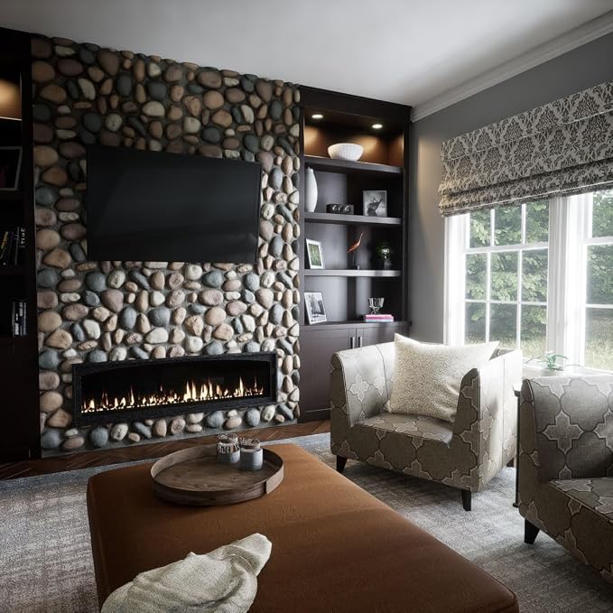 EverStone River Rock Faux Rock Panel, 49"W x 24 3/4"H x 3"D, Pebble Mix Color - Image 11