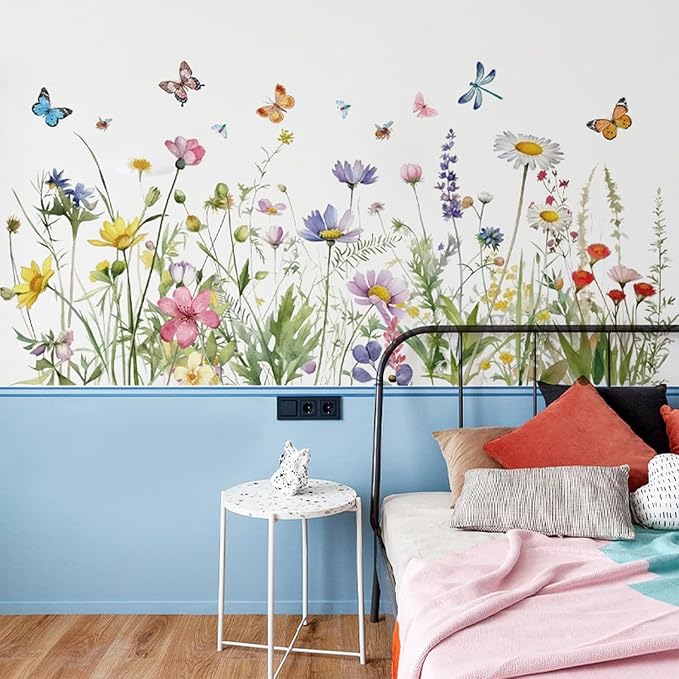 Arawat Flower Wall Murals Peel Plant Wall Stickers Room Wall Decals Decor for Bedroom Wall Stickers for Living Room Wall Decor Stickers & Murals 3D Wall Art as Decorations - Image 5