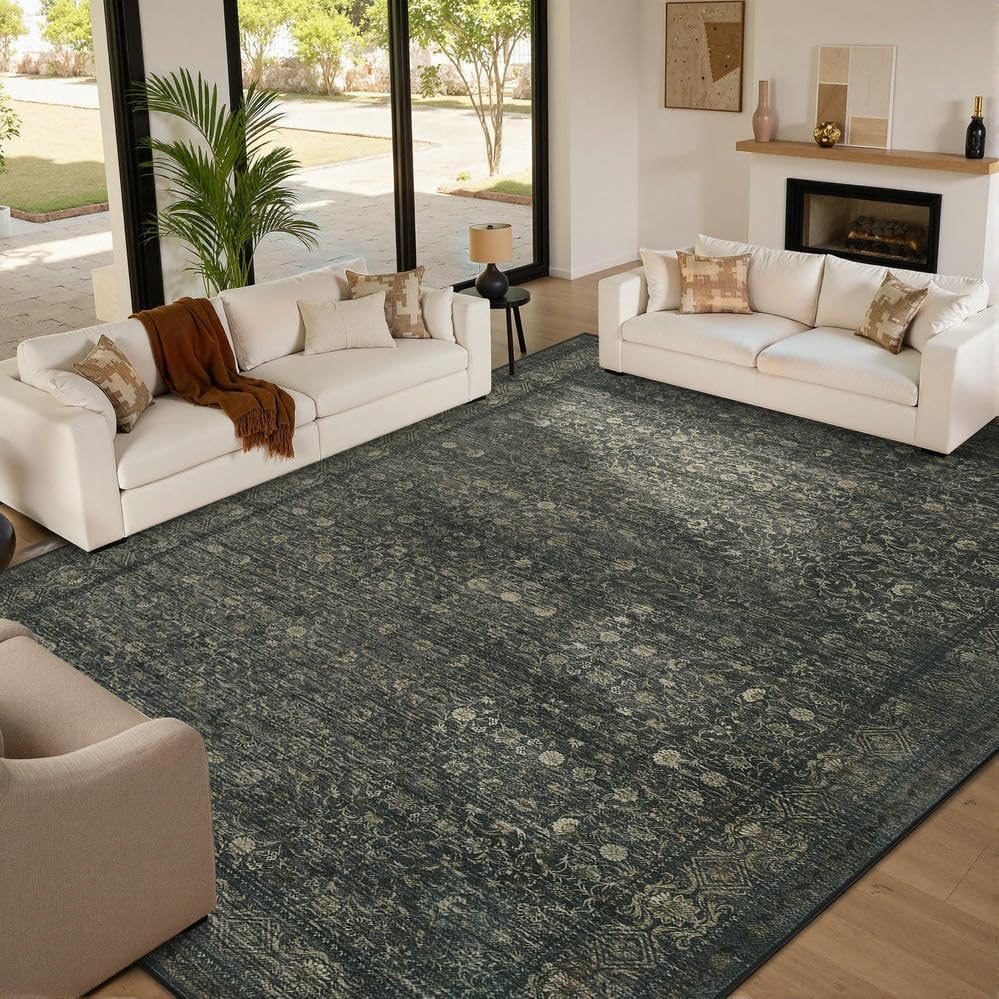 Rugxara 10x14 Washable Area Rug for Living Room, Extra Large,Vintage Boho - Image 2