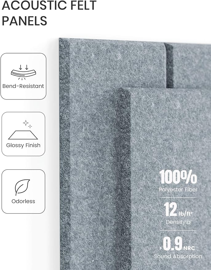 Fluxynara Felt Bulletin Board & Cork Board Alternative, Blue Gray | 48" x 36" Pin board, Removable Adhesive Tabs, Easy Install Without Wall Damage, For Home Office Decor - Image 4