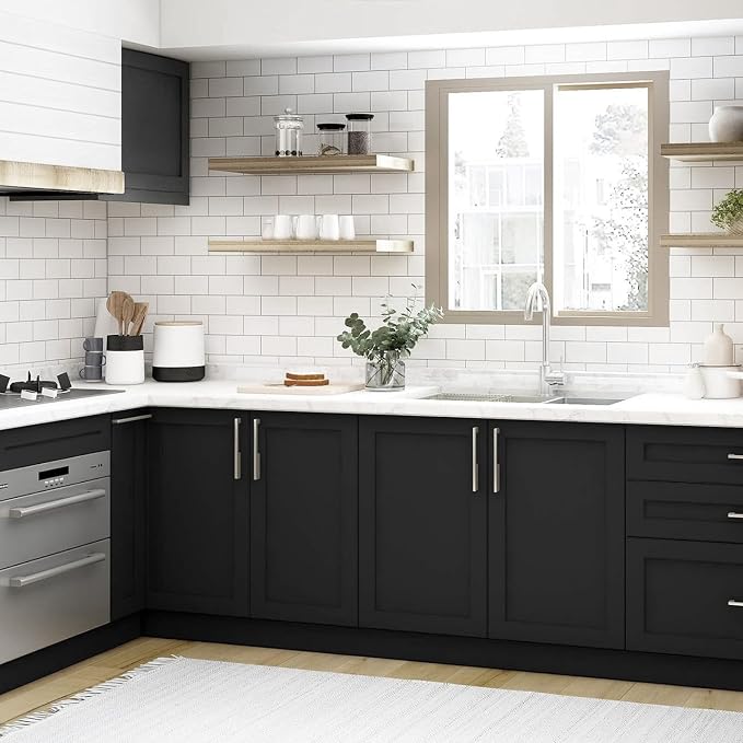 Black Peel and Stick Wallpaper Solid Black Contact Paper A Set of 15.7"x472" Matte Self Adhesive Waterproof Vinyl Roll for Wall Coverings,Cabinets,Countertops,Bedroom,Kitchen - Image 5