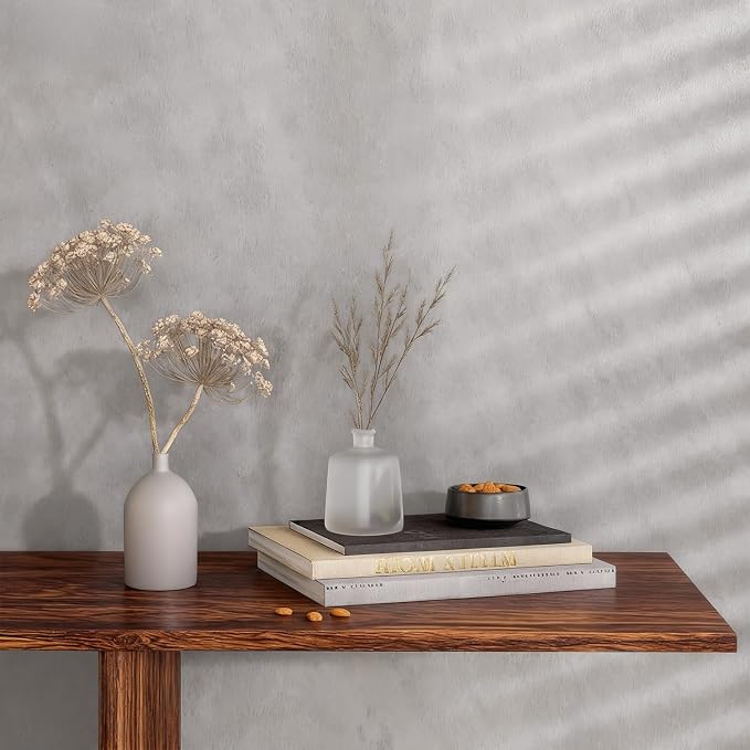 Gray Ash Limewash Wallpaper Peel and Stick 16'' x118'' Light Grey Concrete Contact Paper Self Adhesive Waterproof Wash White Matte Texture Plaster Vinyl for Living Room Kitchen Bathroom Furniture - Image 3