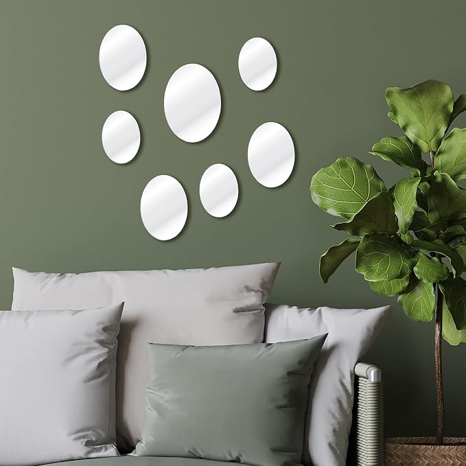 Elements Oval Wall Mirrors, Set of 7, Glass - Image 4