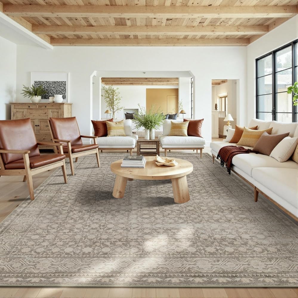 Rugxara 10x14 Washable Area Rug for Living Room, Extra Large,Vintage Boho by Rugxara