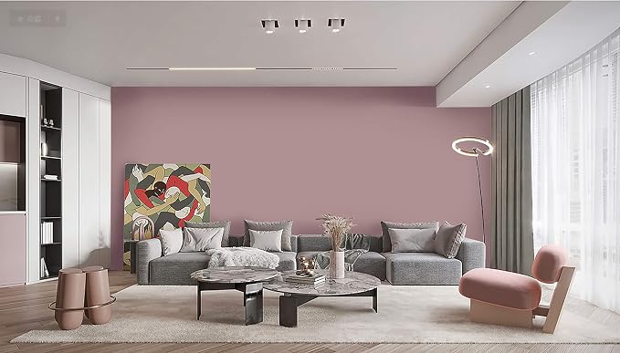 Dimoon 110''x17.7'' Pink Peel and Stick Wallpaper Contact Paper Modern Self Adhesive Wall Paper Removable Renter Friendly Textured Solid Color Shelf Cabinet Vinyl Roll (110''x17.7'',Grey Pink) - Image 8