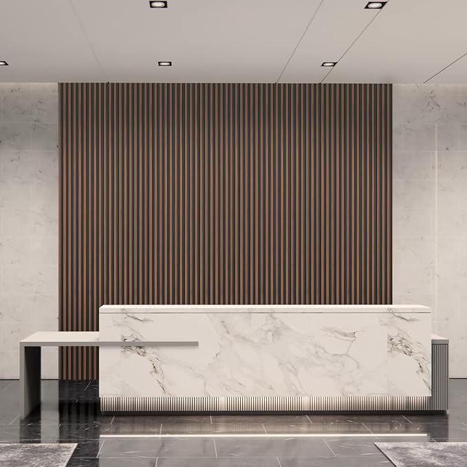 Art3d 96 x 6 Inch 3D Fluted Wood Textured Slat Wall Panel, 8-Pack, Walnut | Natural Wood Texture, Weather Resistant, Durable, Easy to Install, Eco-Friendly, Elegant Design, for Living Room, Bedroom - Image 3