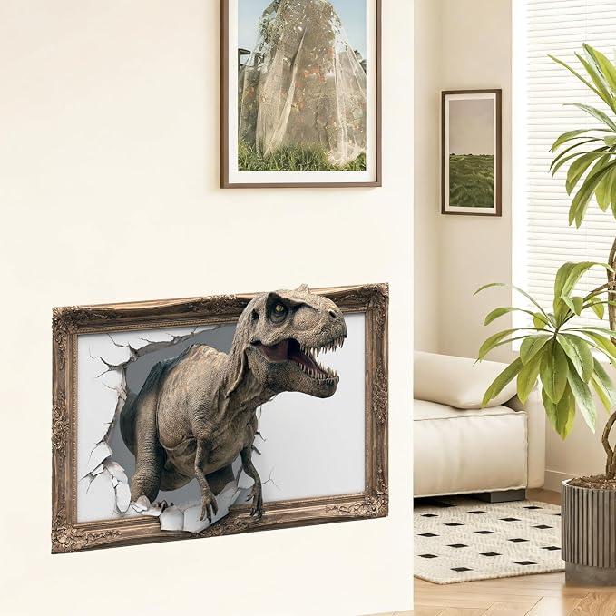 Dinosaur Wall Decals Stickers, Realistic Animal Wall Art Peel and Stick, Removable Vinyl Wall Decor for Bedroom, Living Room, Office, Home Decoration - Image 9