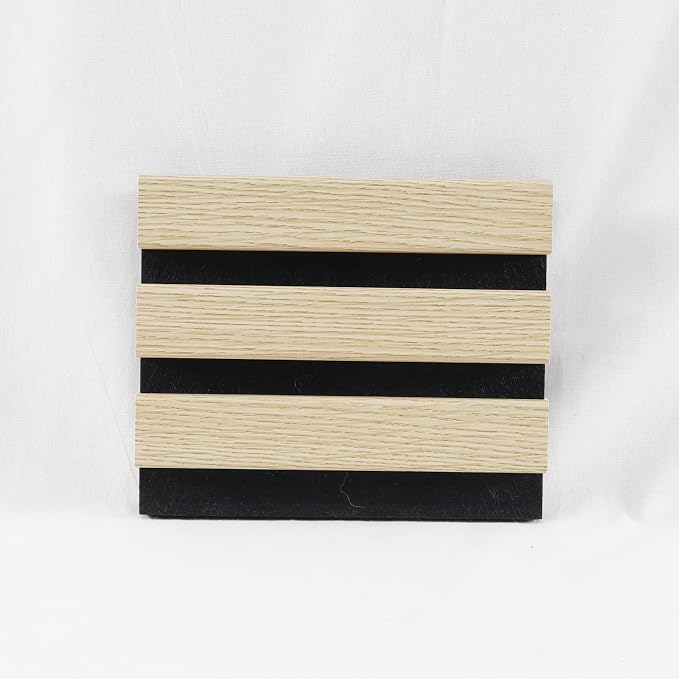 Wood Panel for Wall, 5.9"x4.7" Acoustic Panels for Interior Wall Decor | Soundproof Wood Slat Wall Panels for Living Room, Bedroom, White Oak Sample by Unknown