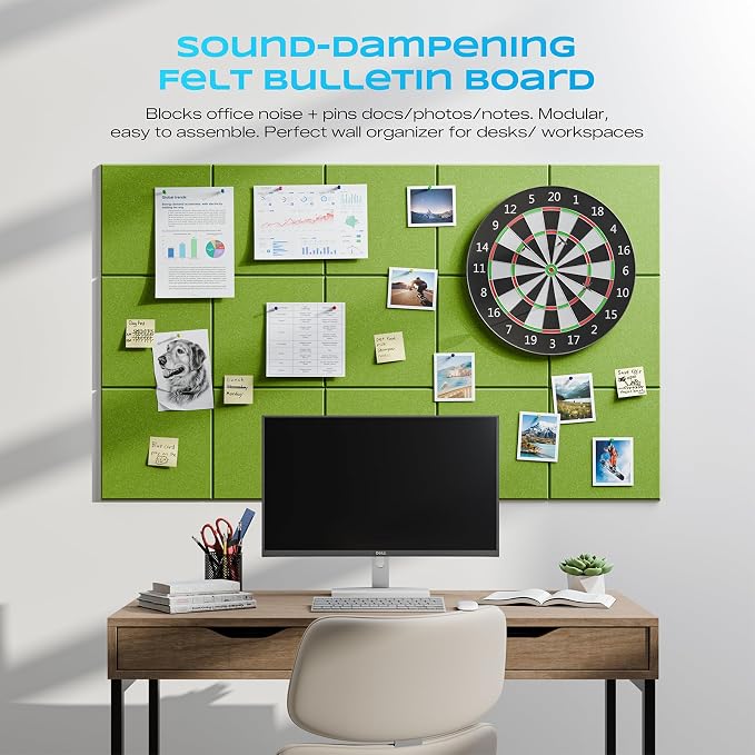 22 Pack Self-Adhesive Acoustic Panels, 12" X 12" X 0.4" High-Density Sound Proof Foam Panels for Walls, Soundproof Wall Panels for Home & Office (Avocado) - Image 4