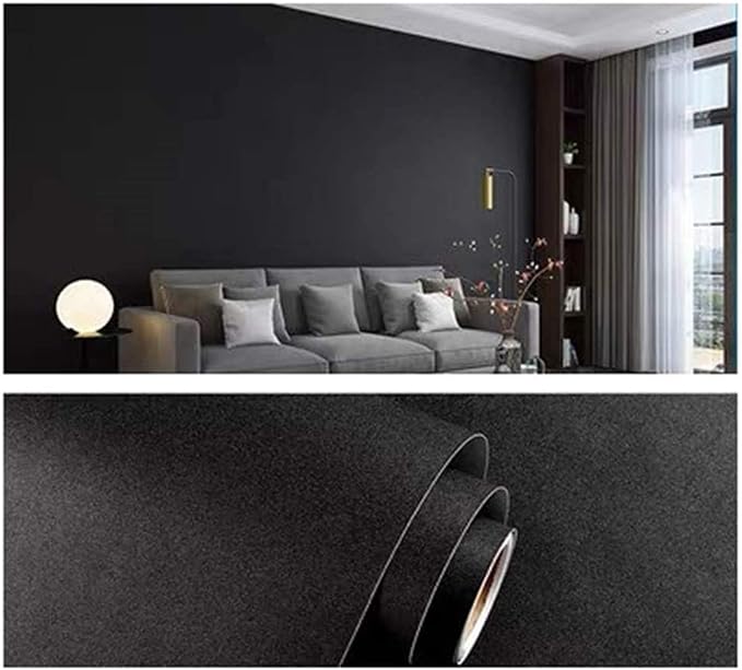 Yancorp 24"x120"Matte Black Contact Paper Peel and Stick Wallpaper Solid Teal Self-Adhesive Drawer Stick and Peel Countertop (24"x120", Black) - Image 3