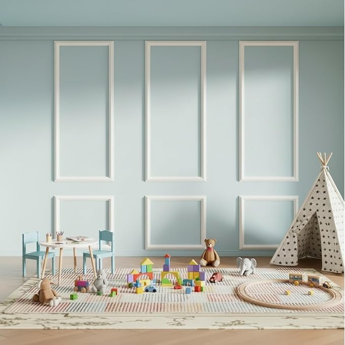 Pre Cut Wall Molding, 3 Set Wainscoting Panels Peel and Stick, 54 x 24 in | Paintable & Ready-to-Assemble, Lightweight Wall Moulding Panel for Living Room Bedroom Hallway Kitchen Island - Image 8