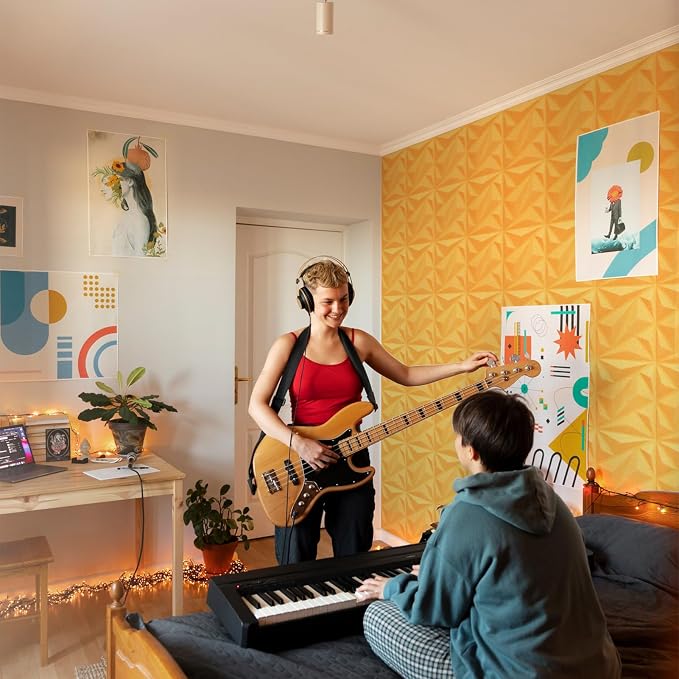 Art3dwallpanels Acoustic Panels, Yellow, 12" X 12", 20 Pack | 20 Pack, Soundproof Wall Panels, Sound Dampening Panels, 3D Wall Panels, Sound Absorbing Panels, Without Tape - Image 8