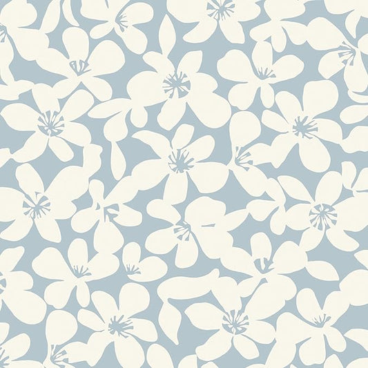 Heroad Floral Peel and Stick Wallpaper Boho Blue and Beige Contact Paper Self-Adhesive Removable Wall Paper for Cabinets Drawers Bedroom Bathroom Wall Decor Waterproof Vinyl Roll 17.3''x78.7'' by HeroadBrand