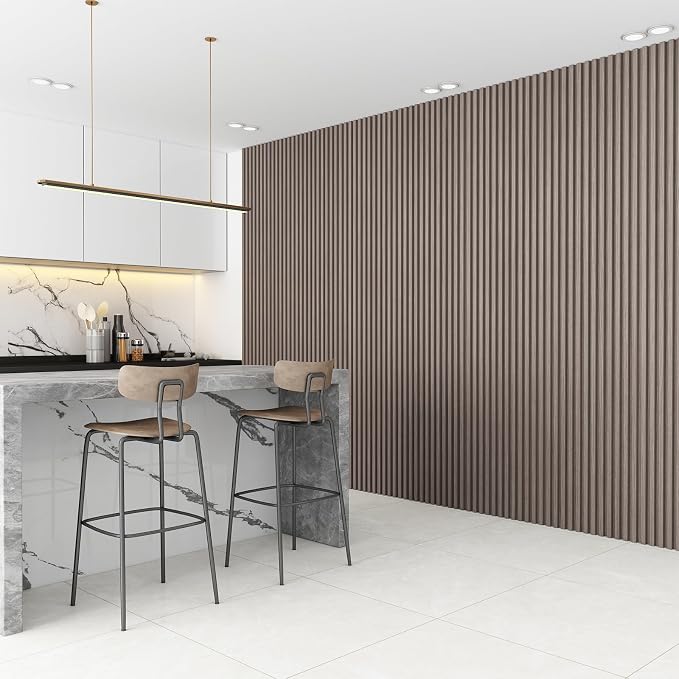 Slat Wall Panel 8-Pack, 108’’x6.1’’, Smoky Oak | WPC Wall Panel for Interior Wall Decor, TV Background, Kitchen, Bedroom - Image 4
