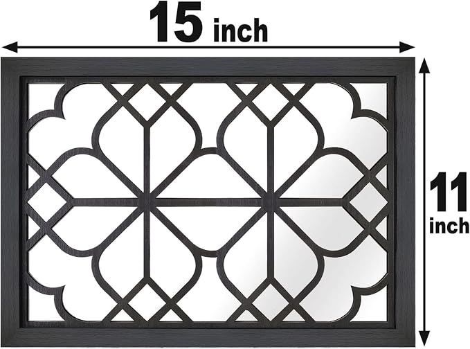 Wocred Set of 2 Rectangular Wall Mirror,Gorgeous Rustic Farmhouse Accent Mirror,Black Entry Mirror for Bathroom Renovation,Bedrooms,Living Rooms and More(11”x15”) - Image 7