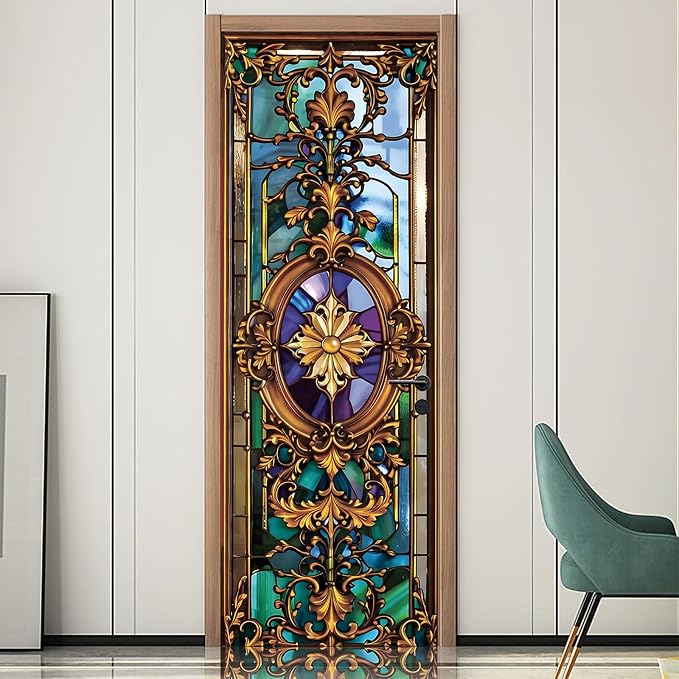 TUOKING Door Sticker,Peel and Stick Removable Vinyl Door Decals | Wallpaper Waterproof Self-Adhesive Mural for Home Decor,Wall Covers Poster,30.3" W x 78.7" L, Set of 2 Sheets - Image 6