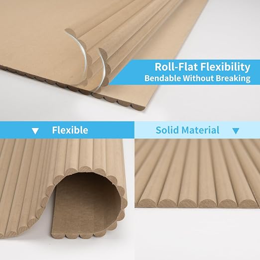 Art3d Roll-Flat Beaded Wood Slat Wall Panel, 2-Pack, 94.5 x 23.6 in, Raw | Flexible, Durable, Crack Resistant, Glue on, Easy to Install, for New Home Buyer, Future Mover to Upgrade Office, Living Room - Image 7