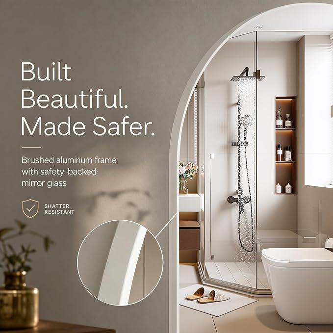 Wall Mounted Mirror, Arched Wall Mirror for Bathroom, 20"x30" Arch Bathroom Mirror with Metal Frame, 2 Pieces White Vanity Mirror Decor for Mantle, Bedroom, Entryway - Image 4