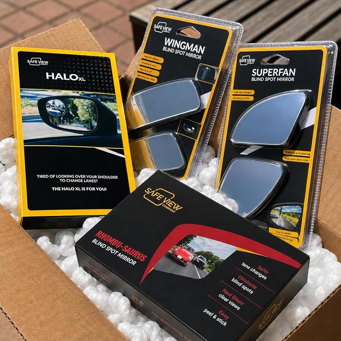 Daren's Ultimate Bundle of Blind Spot Mirrors for Cars & Trucks by Safe View Company | Real Convex Glass, Wide Angle Vision, Easy Stick On, Durable & Weatherproof - Image 2