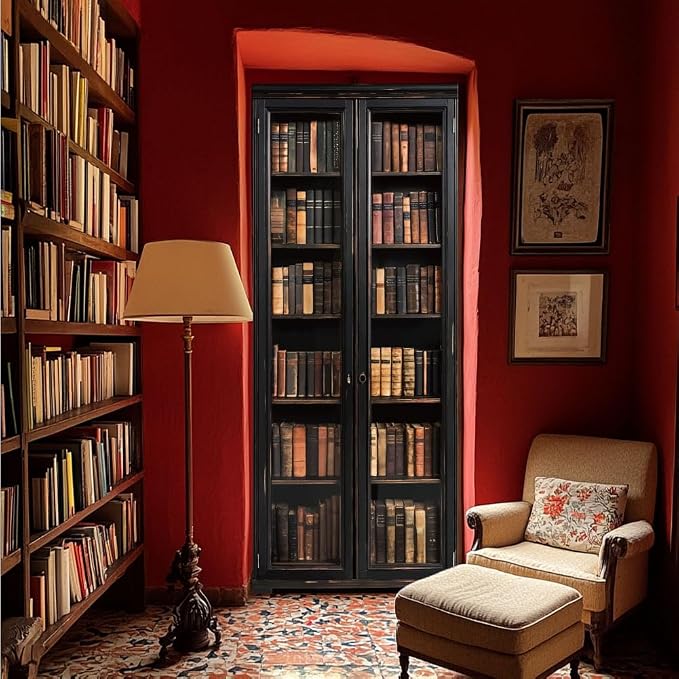 arricraft 2 Pcs Self-Adhesive Door Sticker, 31.5"x78.7" Book Shelf Pattern Door Murals Stickers PVC Wall Removable Wallpaper Decoration for Christmas Bedrooms ​Living Room - Image 6