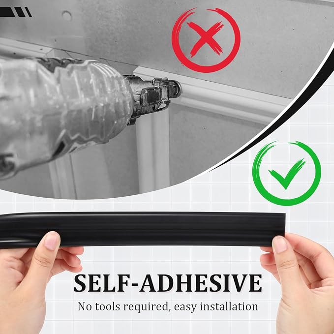 32.8ft x 1.6 Inch Flexible Peel and Stick Molding Trim for Wall, Baseboard, Backsplash, Tile Edge, Chair Rail, Mirror-self Adhesive Moulding Trim for Bathroom Wall Door Floor Window, Black - Image 4