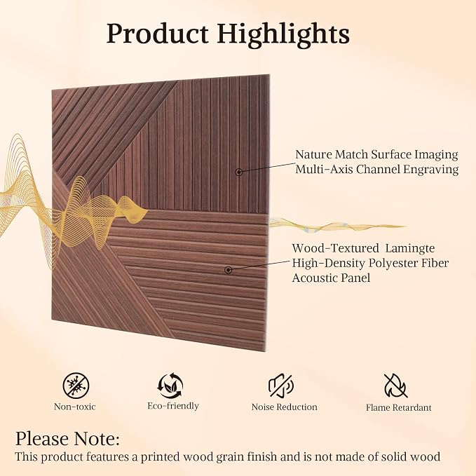 Acoustic Wall Panels, 6 Piece 23.62" X 23.62" Peel and Stick Wall Panels | High-Density Polyester Fiber Self Adhesive Soundproofing for Interior Wall Décor, Haven Panel Divide - Image 3