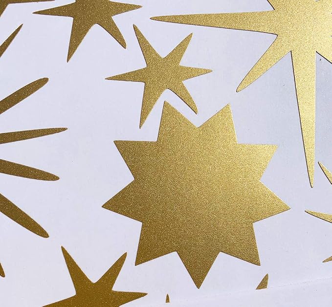 Star Wall Decals Sparkle Stickers for Nursery Kid Room Celestial Decor Gold | Celestial decor, star decal for walls, wall sticker, golden removable vinyl art mural, self adhesive, for living room bedroom - Image 7