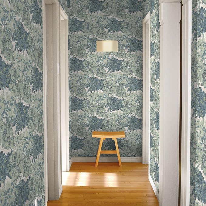 Tempaper Textured Green Canopy Toile Faux Grasscloth Removable Peel and Stick Wallpaper, 20.5 in X 16.5 ft, Made in The USA - Image 9