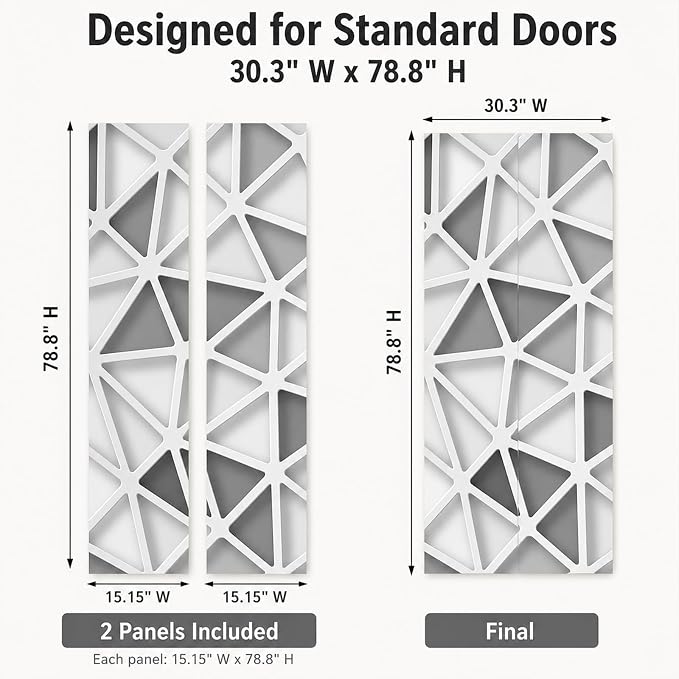 Door Stickers Peel & Stick Murals-Wall Covers Decorative Decal White Block | 30.3"W x 78.7"H, 3D White Block Wallpaper，Waterproof Removable Opaque Vinyl Self Adhesive Fake Door Decor for Home Office - Image 3