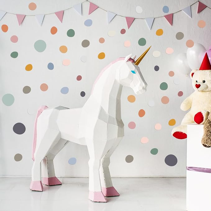 TaoBary 15 Sheet 300 Pcs Polka Dot Wall Decals Boho,Bright Color | Removable Peel Stick Stickers for Playroom Nursery Kids Room, Irregular Sizes Terrazzo Decor, Vinyl Safe for Walls - Image 5