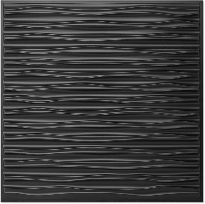 Art3dwallpanels Ceiling Tiles 24x 24 Inch, 24 Pack, Black | Drop Ceiling Tiles, 3D Wall Panels, Fire Rated Waterproof Premium PVC, No Sag and Breakage, Cover 96 Sq.Ft by Art3dwallpanels