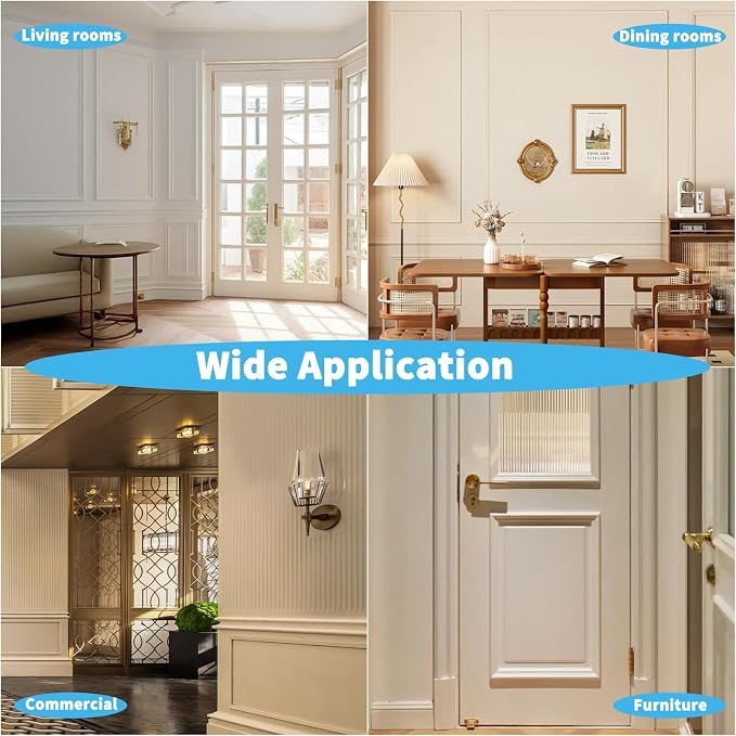 Art3d Pre-Cut Wall Molding Set of 6 pcs, 3 Top 3 Bottom, Black | Ready-to-Assemble Wainscoting Panel, High-Impact, Precision Pre-Cut, DIY-Friendly, Ideal for Indoor Wall Decor, Accent Walls - Image 3