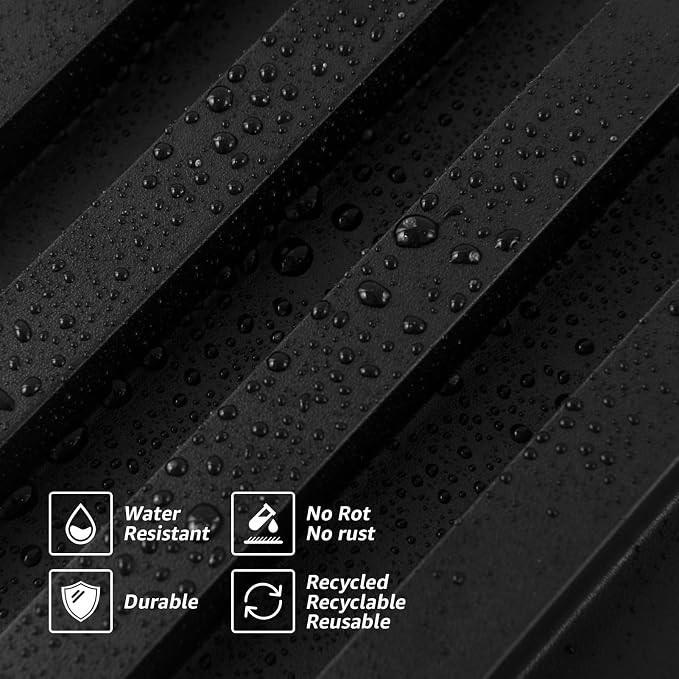 Art3d 96 x 6 Inch WPC Wood Diffuser Slat Wall Panel, 8-Pack, Matte Black | Fluted Design, Durable, Moisture Resistant, Cleanable, Easy to Install, Eco-Friendly, for Living Room, Bedroom or Office - Image 7