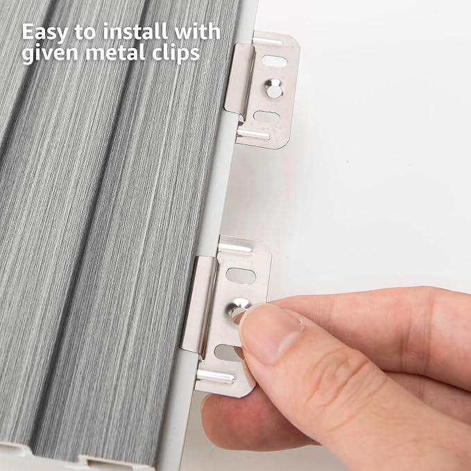 Art3d 96 x 6 Inch WPC 3D Wood Textured Slat Wall Panels, 8-Pack, Gray Oak | Stylish Slat Design, Waterproof, Weather Resistant, Eco-Friendly, Long-Lasting, Easy to DIY, Ideal for Interior Wall, Bedroom - Image 5