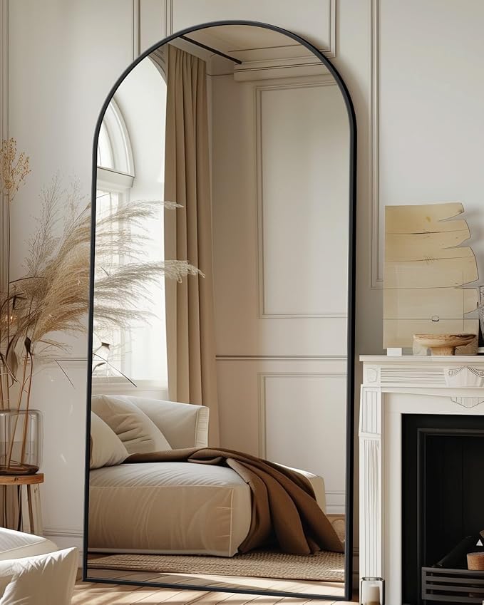 Antok Full Length Mirror, 71"x32" Floor Mirror with Stand, Black, Arched by AntokMirror