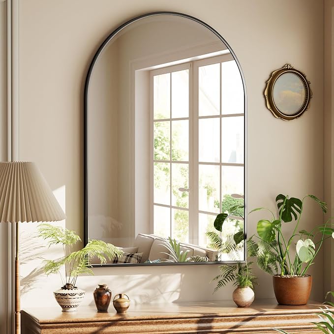 HARRITPURE Arched Bathroom Mirror 30"x48" Black Large Wall Mounted Mirror - Image 6