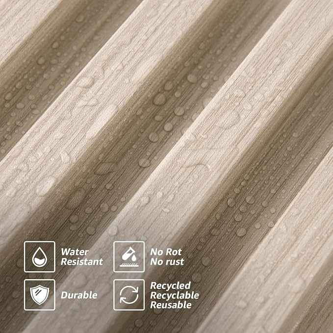 Art3d 96" x 6" WPC Slat Wall Paneling for Interior Decor, 8-Pack, White Ash | Fluted Design, Durable, Moisture Resistant, Cleanable, Easy to Install, Eco-Friendly, for Living Room, Bedroom or Office - Image 7