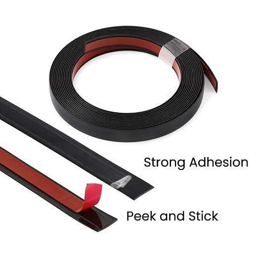 Black Mirror Border Peel and Stick Molding Trim Flexible Self Adhesive Wall Trim Decorative Mirror Trim for Border, Wall, Mirror, Door, Backsplash, Wardrobe, Gap Sealing (1/4 IN X 16.4 FT, Black) - Image 2