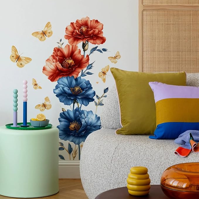 TUOKING Flowers Wall Stickers Decor,Removable Wall Murals | Peel and Stick Modern Vinyl Wall Art Decal Home Decor for Kitchen,Bedroom,Living Room(h27) - Image 4